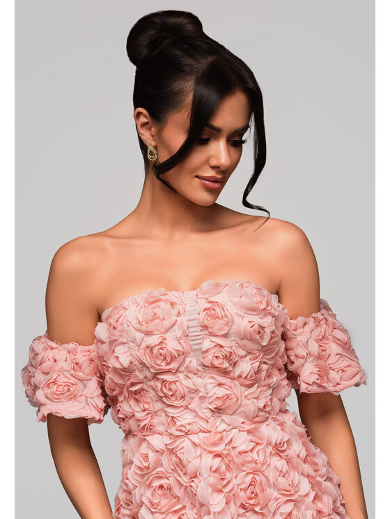 Ombre Ombre Sukienka koktajlowa LA-OM-DLR163 Różowy Regular Fit