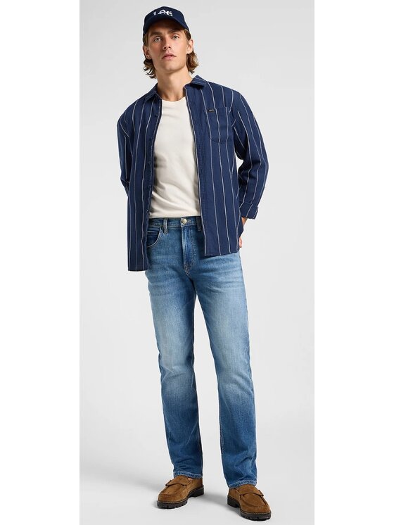 Lee Lee Jeansy Brooklyn Straight Niebieski Regular Fit