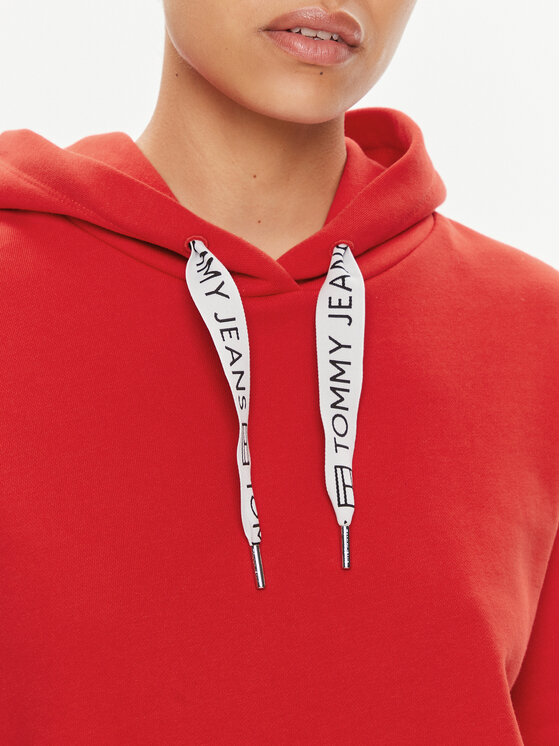 Tommy Jeans Tommy Jeans Bluză Logo Drawcord DW0DW17794 Roșu Boxy Fit