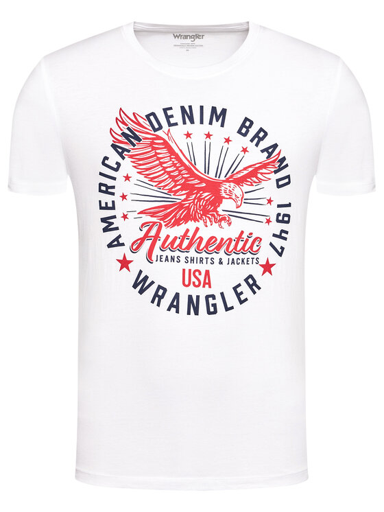 Wrangler Wrangler T-shirt Classic Americana W7AHD3989 112131341 Bianco Regular Fit