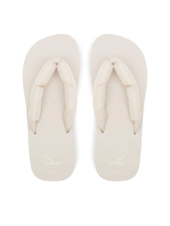 Calvin Klein Jeans Infradito Beach Sandal Flatform Ttxr Satin YW0YW01723 Beige, taglia : 36