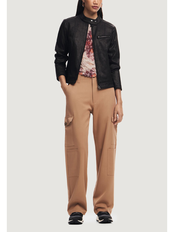 Desigual Desigual Spodnie damskie PANT_VOLGA Beżowy Regular Fit
