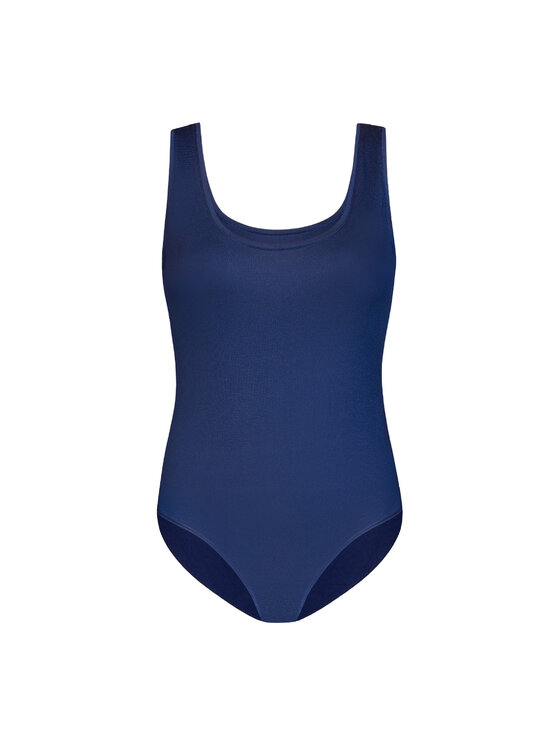 Teyli Teyli Body damskie na szerokich ramiączkach Esme Niebieski Regular Fit