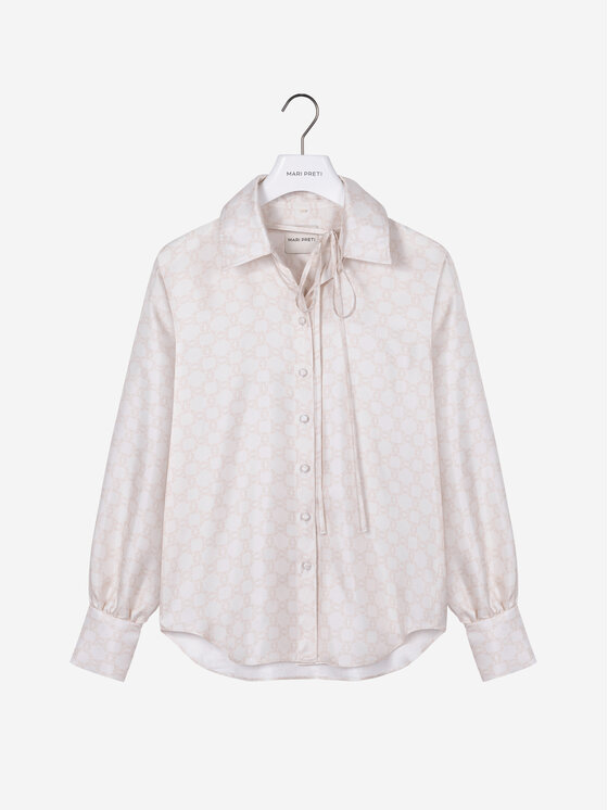 MARI PRETI MARI PRETI Bluzka Monogram M Biały Regular Fit