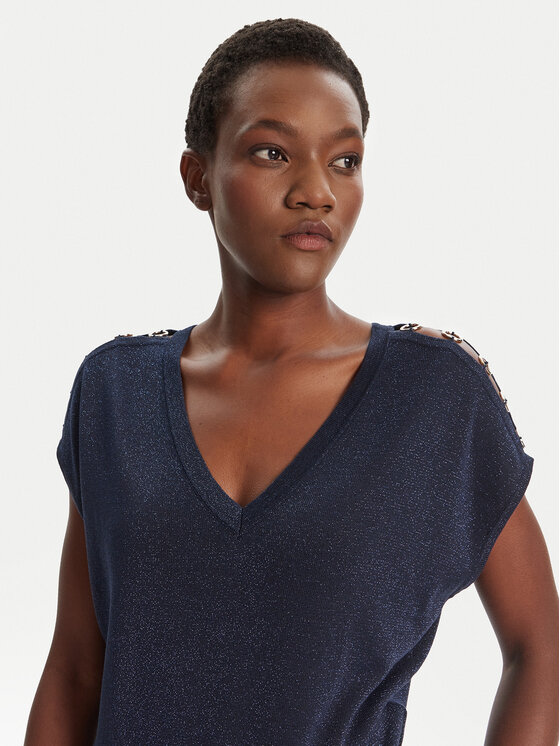Morgan Morgan Bluzka 242-MRING Granatowy Relaxed Fit