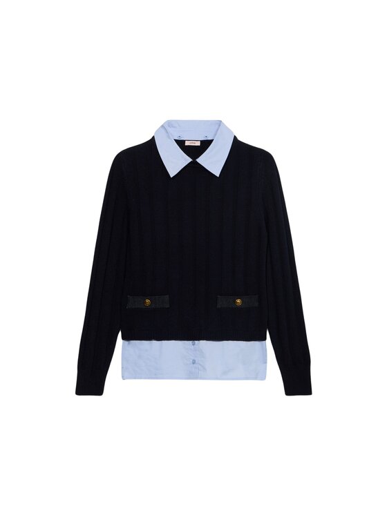 Oltre Oltre Cardigan M375J005119N034 Blu Regular Fit