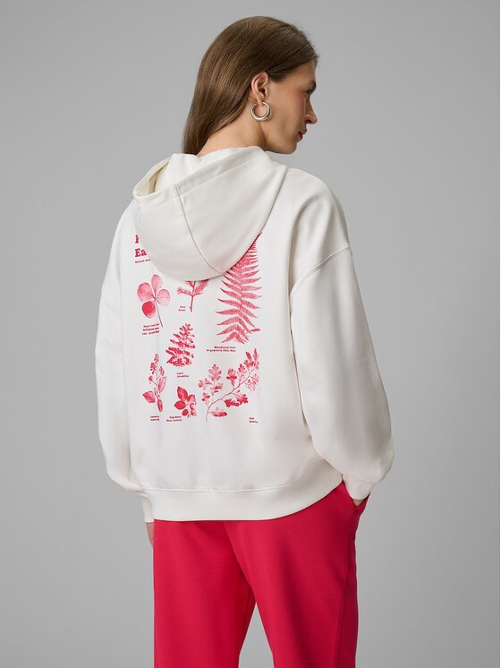 4F 4F Mikina 4FRSS26TSWSF2836-11S Bílá Loose Fit