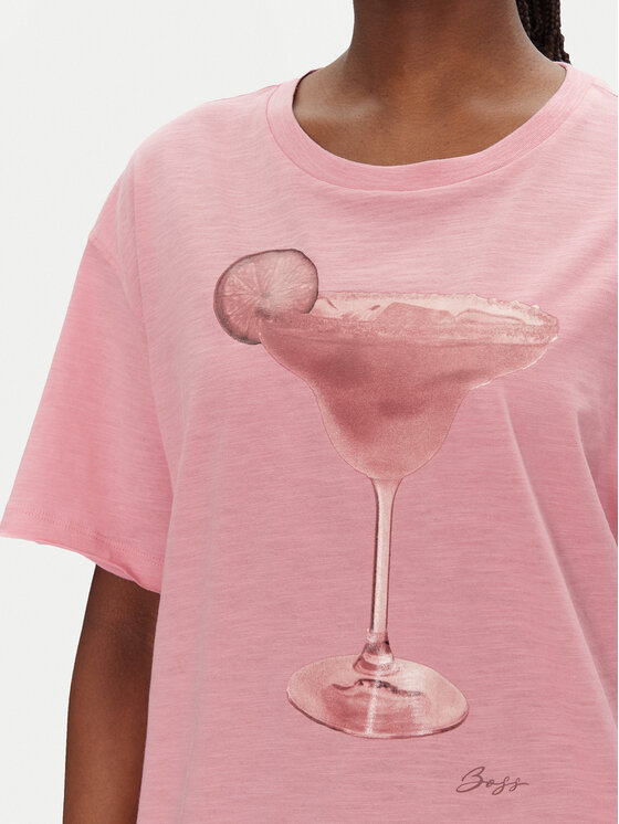 BOSS BOSS T-krekls C_Eband_4 50540433 Rozā Relaxed Fit