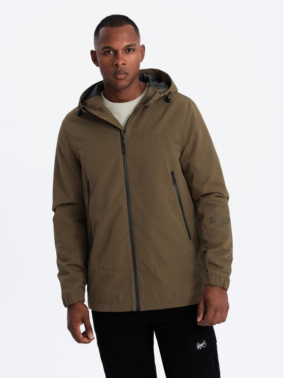 Ombre Ombre Kurtka przejściowa OM-JANP-0191 Brązowy Regular Fit