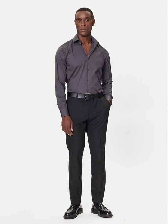 Calvin Klein Calvin Klein Košeľa LV019EU037 Sivá Slim Fit