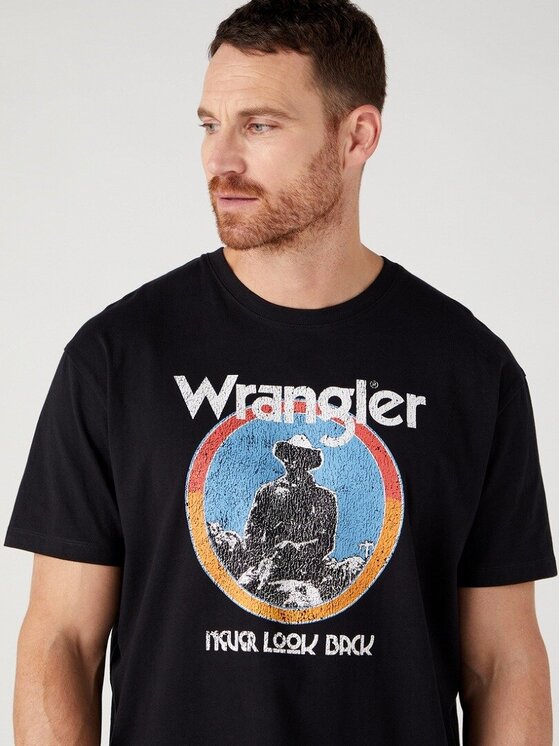 Wrangler Wrangler T-shirt AMERICANA TEE Nero Regular Fit