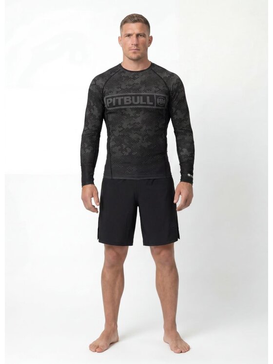 PITBULL PITBULL Koszulka techniczna HEX CAMO HILLTOP Czarny Regular Fit