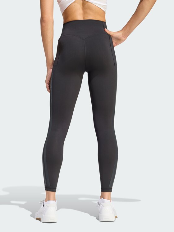 adidas adidas Legginsy Optime Workout 3-Stripes 7/8 Czarny Fitted Fit