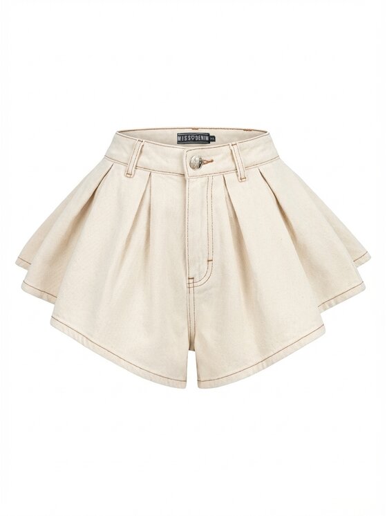 MissDenim MissDenim Szorty jeansowe Skorts Kremowy Regular Fit