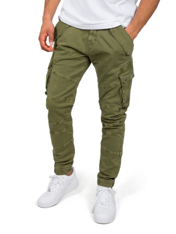 Alpha Industries Alpha Industries Kalhoty z materiálu AI.126215-11-32 Khaki Slim Tapered Fit