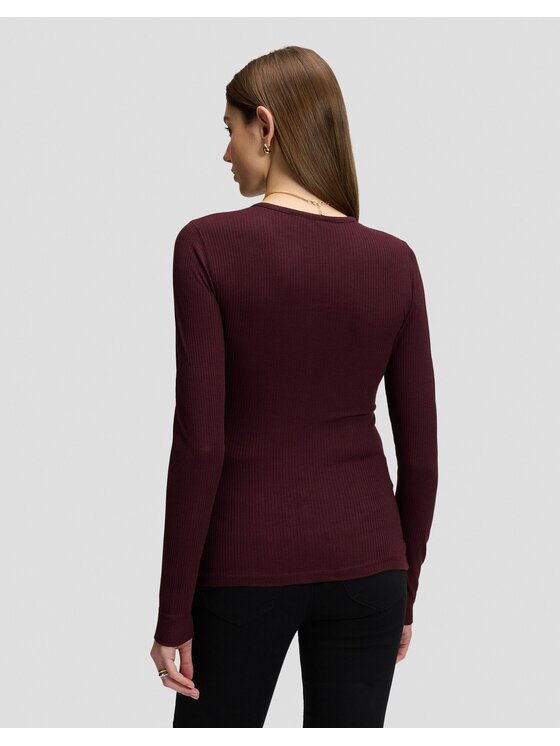 Lee Lee T-Shirt LS HENLEY Brązowy Slim Fit
