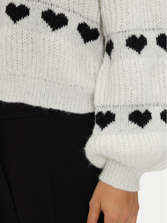Pieces Pieces Sweter Nove 17152014 Écru Regular Fit