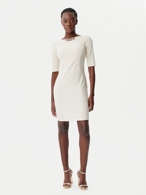 Rinascimento Rinascimento Rochie cocktail CFC0122958003 Bej Regular Fit