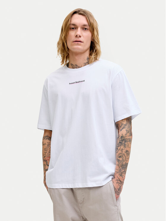 Jack & Jones Jack & Jones Póló City Photoprint 12288353 Fehér Regular Fit