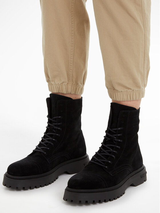 Tommy Jeans Tommy Jeans Planinarske cipele Tjm Casual Boot Suede EM0EM01336 Crna