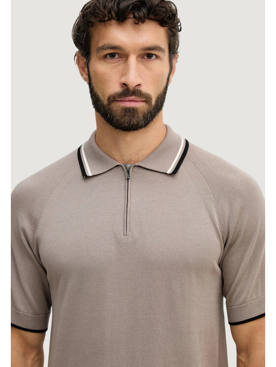 Armani Exchange Armani Exchange Polo KNIT Brązowy Casual Fit