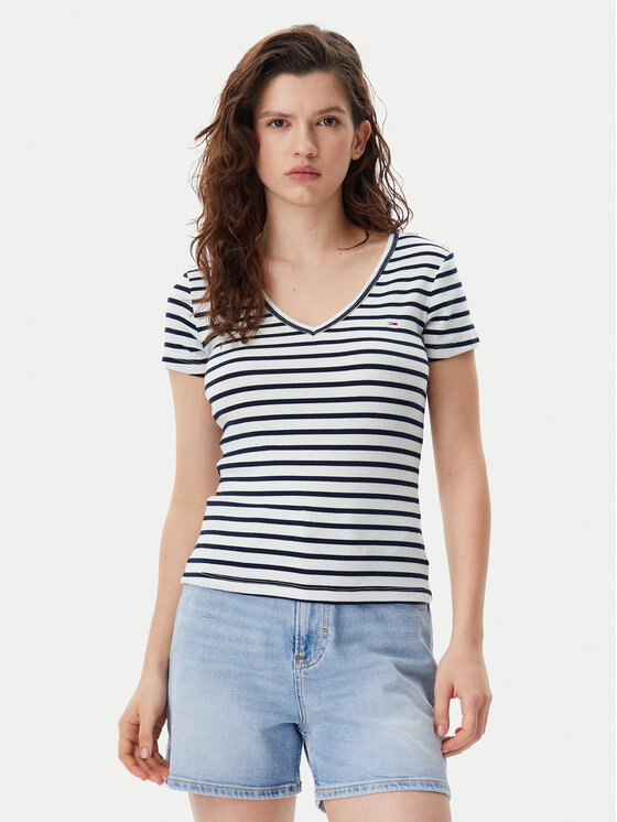 Tommy Jeans Tommy Jeans T-Shirt Essential DW0DW17385 Tmavomodrá Slim Fit