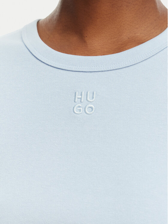 HUGO HUGO T-krekls Delanor 50512000 Gaiši zila Slim Fit