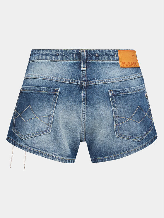 Please Please Дънкови шорти D0IEEH0W6G Син Regular Fit