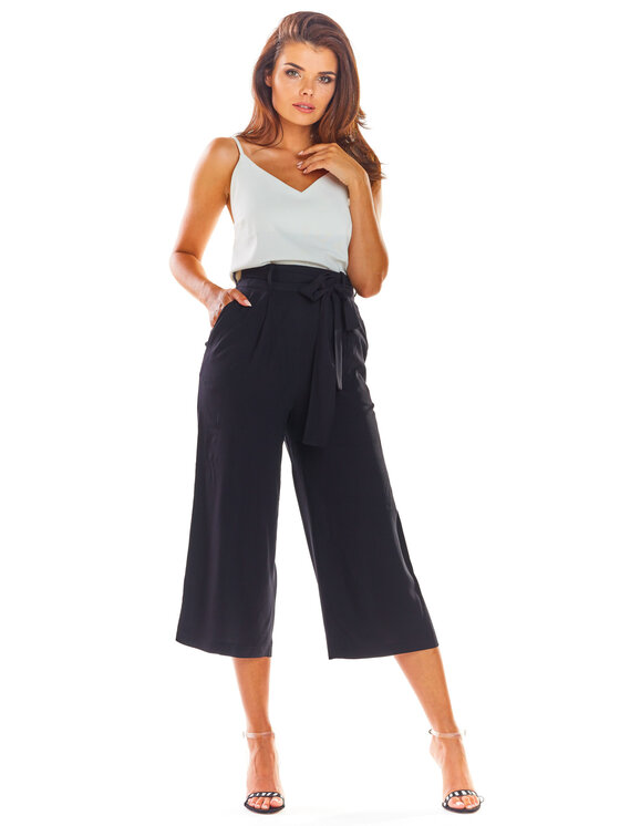 Awama Awama Spodnie damskie A297 Czarny Basic Fit