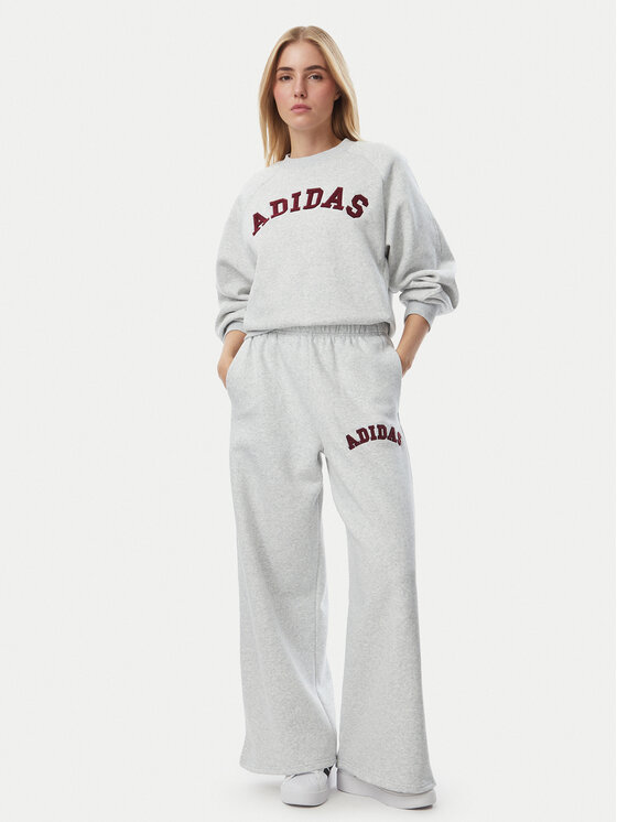 adidas adidas Mikina Adidas Damskie 3-Stripes Crew KU0328 Sivá Loose Fit