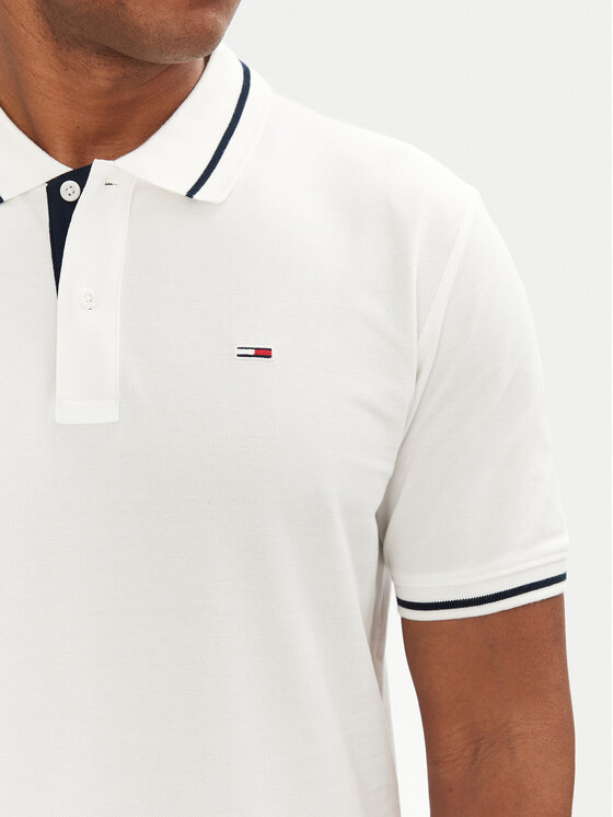 Tommy Jeans Tommy Jeans Tricou polo DM0DM20745 Alb Regular Fit