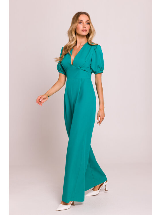 Made of Emotion Made of Emotion Jumpsuit M852 Turchese Sexy Straight Fit