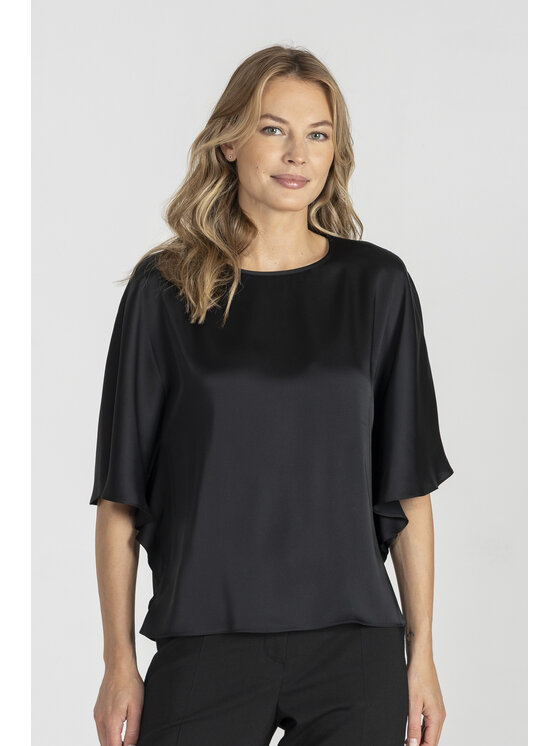 Deni Cler Milano Deni Cler Milano Bluzka W-DC-1263-E5-A9-90-1 Czarny Loose Fit