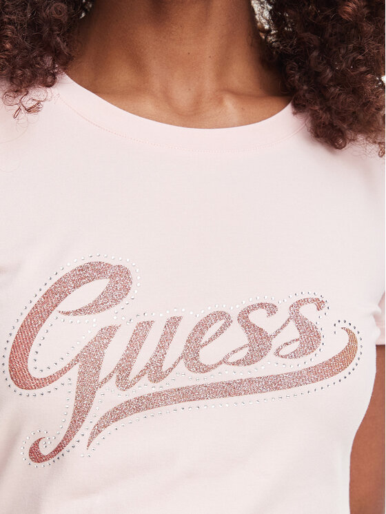 Guess Guess Majica W6YI21 K4337 Roza Slim Fit