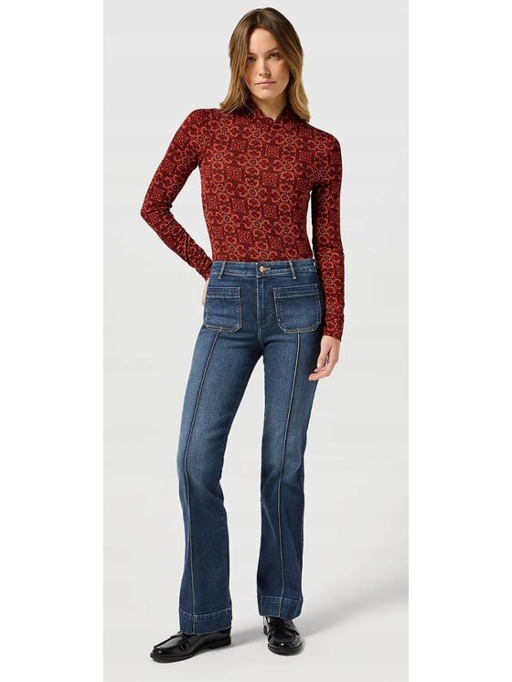 Wrangler Wrangler Jeansy Flare Niebieski Flare Fit