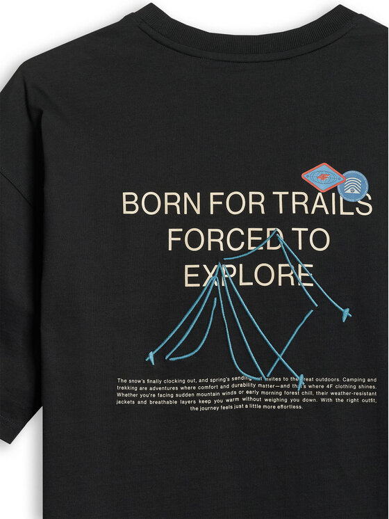 4F 4F T-Shirt NATURE’S TRAIL Czarny Loose Fit
