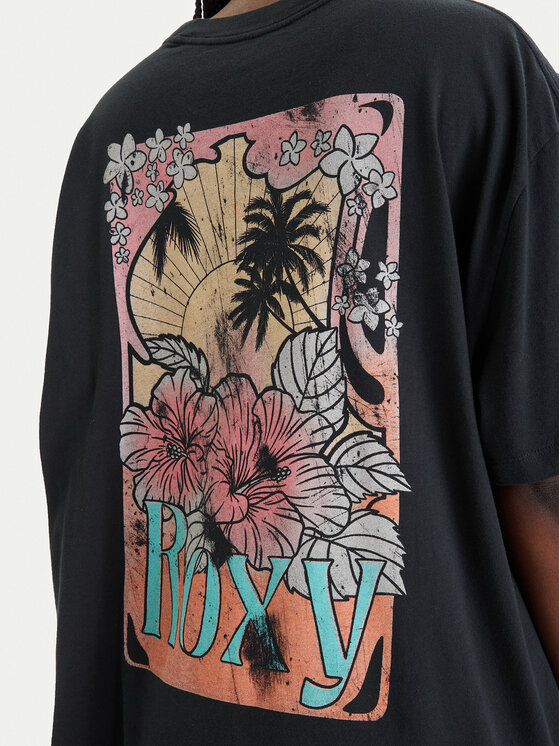 Roxy Roxy T-Shirt Talloversize Washed ERJZT06081 Černá Oversize