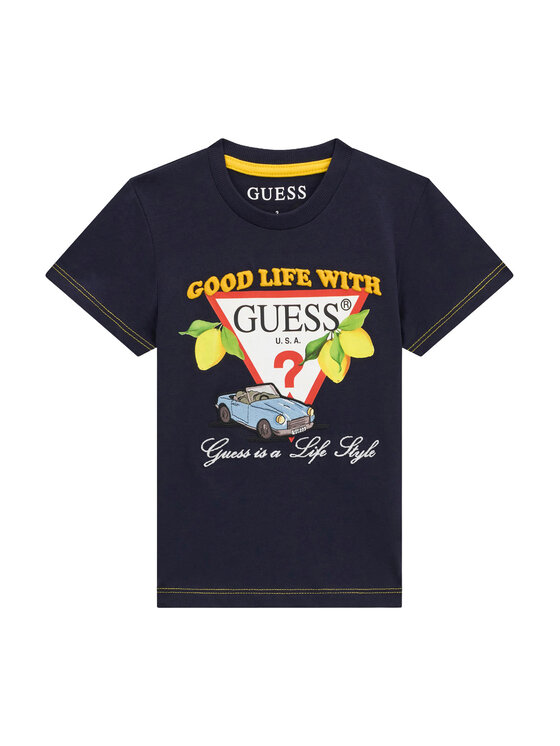 Guess Guess Tricou N6GI07 K8HM4 Bleumarin Regular Fit