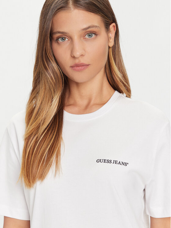 Guess Jeans Guess Jeans T-krekls M5BI78 K8FQ4 Balts Regular Fit