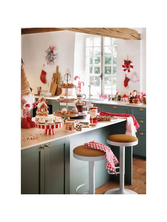 MIAhome MIAhome Pojemnik świąteczny na ciasteczka Santa Claus 23,5x18,5x15,5 cm Czerwony
