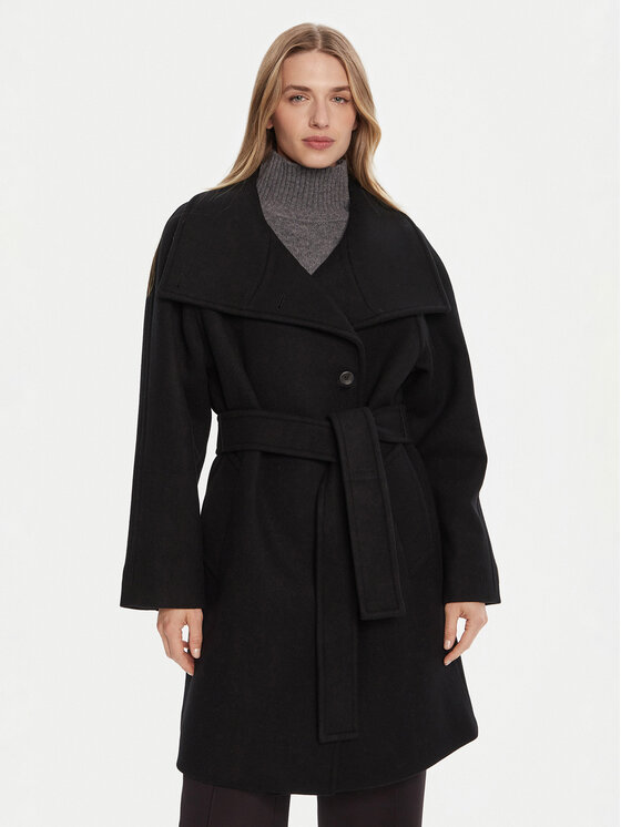 Calvin Klein Calvin Klein Vuneni kaput LV044D557G Crna Regular Fit
