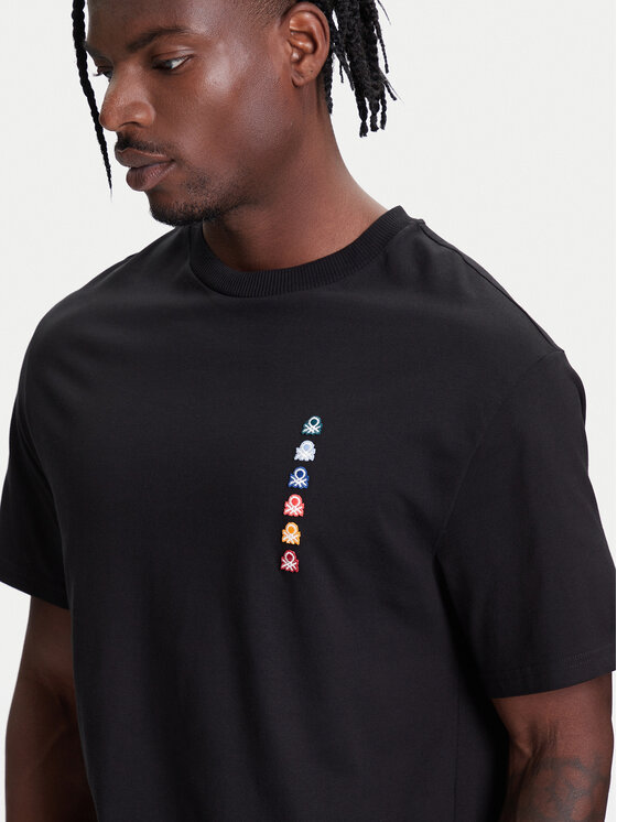 United Colors Of Benetton United Colors Of Benetton T-Shirt 3BL0U10A1 Černá Oversize