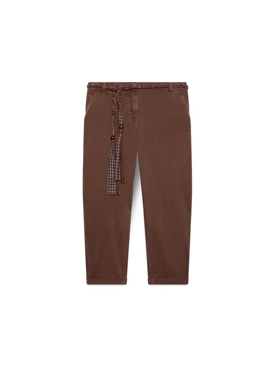 Fiorella Rubino Fiorella Rubino Pantaloni di tessuto P072T005468N022 Marrone Cropp Fit