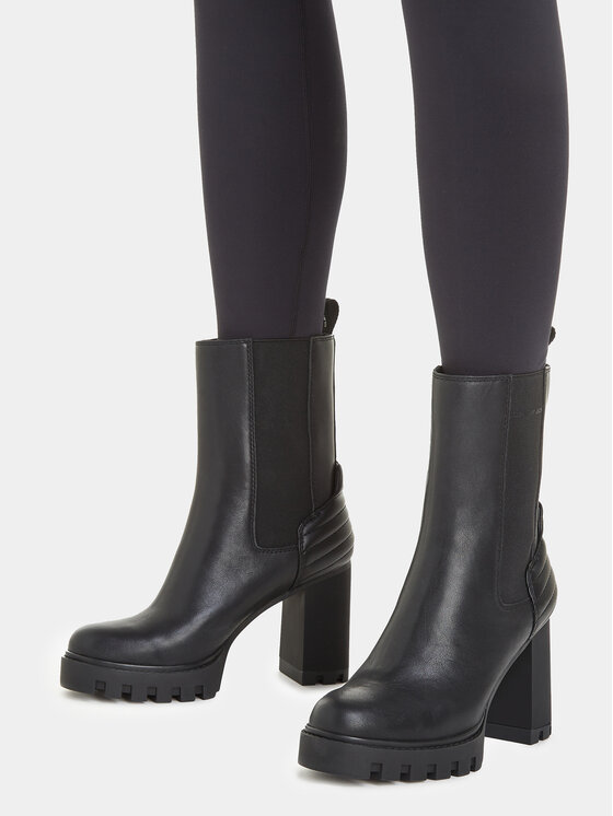Calvin Klein Jeans Calvin Klein Jeans Μποτάκια Platform Chelsea Lth Wn YW0YW01140 Μαύρο