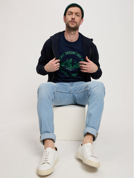 Cross Jeans Cross Jeans T-Shirt 16017-001 Granatowy Regular Fit