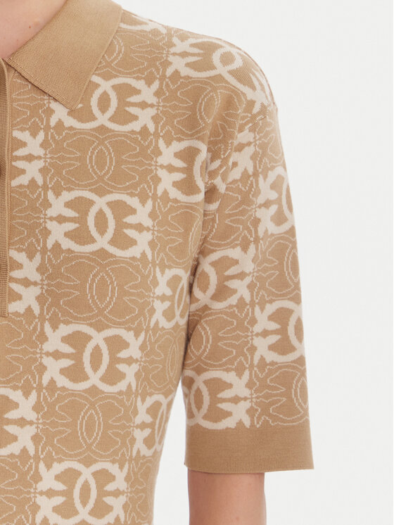 PINKO PINKO Kootud kleit Nothing 106039 A2YD Beež Regular Fit