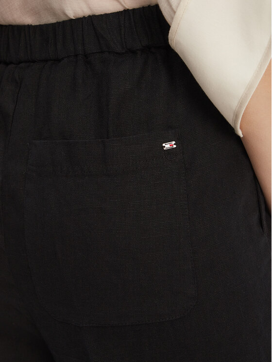 Tommy Hilfiger Tommy Hilfiger Kalhoty z materiálu WW0WW46823 Černá Straight Fit