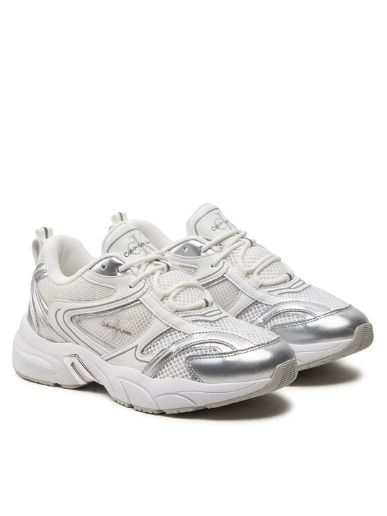 Calvin Klein Jeans Calvin Klein Jeans Laisvalaikio batai Retro Tennis Low Lace Mh Ml Mtl YW0YW01463 Balta