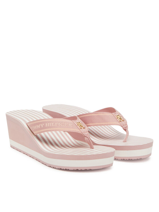 Tommy Hilfiger Tommy Hilfiger Flip-flops Th Stripes Wedge Beach Sandal FW0FW08521 Rózsaszín