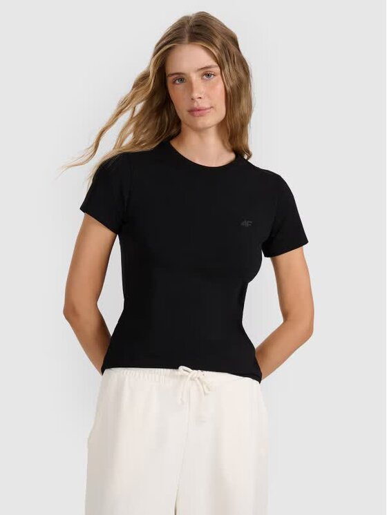 4F 4F T-shirt 4FWMM00TTSHF2255-20S Nero Slim Fit